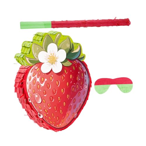 MUCKLILY Rote Erdbeer-piñata aus Karton mit Crepe-papier Inklusive Stab und Augenbinde Interaktives Partyspiel für Passend für Cinco De Mayo Geburtstagsfeiern und Lustige Food-themen MUCKLILY Rote Erdbeer-piñata aus Karton mit Crepe-papier Inklusive Stab und Augenbinde Interaktives Partyspiel für Passend für Cinco De Mayo Geburtstagsfeiern und Lustige Food-themen von MUCKLILY