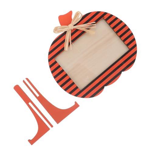 MUCKLILY Rustikaler Halloween Holz Bilderrahmen mit Kürbis-motiv Vielseitig Platzierbar für Partydekorationen Langlebig aus Robustem Holz für Herbst Erntedank und Thanksgiving Feier von MUCKLILY