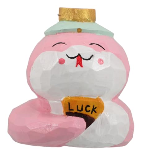 MUCKLILY Schlangen-Ornamente Schlangenstatue Aus Holz Kleines Schlangenornament Cartoon-schlangenfiguren Desktop-schlangenverzierung Schlangen-miniaturfiguren Schlangenskulptur Hölzern Rosa von MUCKLILY