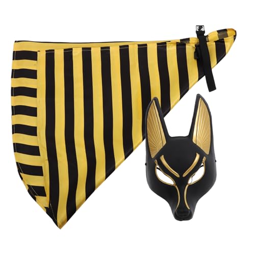 MUCKLILY Vintage Ägyptische Anubis Maske mit Kopftuch Halloween Cosplay für Faschingskostüme Karneval Maskenball Kostümparty und Festliche Verkleidung für Erwachsene MUCKLILY Vintage Ägyptische Anubis Maske mit Kopftuch Halloween Cosplay für Faschingskostüme Karneval Maskenball Kostümparty und Festliche Verkleidung für Erwachsene von MUCKLILY