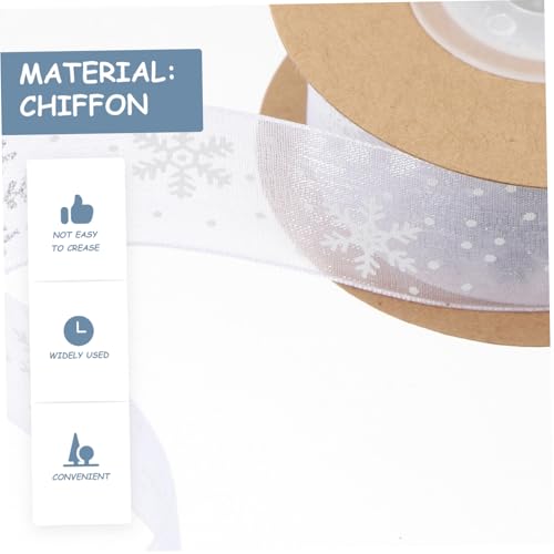 MUCKLILY Weiße Chiffon Schneeflocken Geschenkband Weiches Faltenfreies Dekoband für Weihnachtsgeschenke DIY Bastelprojekte Party und Festtagsdekoration MUCKLILY Weiße Chiffon Schneeflocken Geschenkband Weiches Faltenfreies Dekoband für Weihnachtsgeschenke DIY Bastelprojekte Party und Festtagsdekoration von MUCKLILY