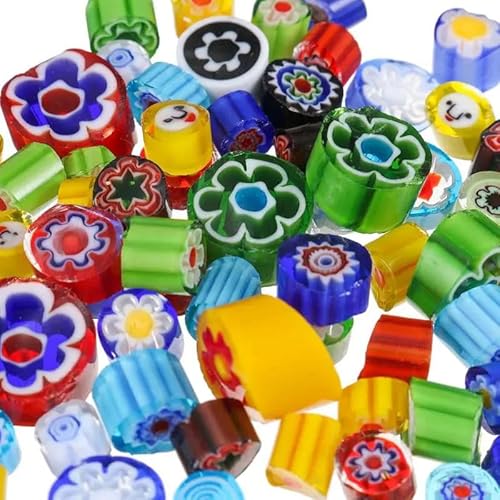 MUCOFEI Millefiori-Glas zum Verschmelzen von Glas, Millefiori-Glasmosaikfliesen für Bastelarbeiten, Millefiori-Glasperlen ohne Loch, für Weihnachtsschmuck, Mosaik-Schmuck-Dekoration, 125 g MUCOFEI Millefiori-Glas zum Verschmelzen von Glas, Millefiori-Glasmosaikfliesen für Bastelarbeiten, Millefiori-Glasperlen ohne Loch, für Weihnachtsschmuck, Mosaik-Schmuck-Dekoration, 125 g von MUCOFEI