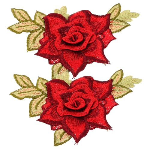 MUELODSIC 1 Paar Blumenstickerei Patches zum Aufnähen Stoffaufnäher für Jeansjacken und Kleidung Dekorative Flicken für DIY Rot Einfach zu Verwenden und Vielseitig Einsetzbar MUELODSIC 1 Paar Blumenstickerei Patches zum Aufnähen Stoffaufnäher für Jeansjacken und Kleidung Dekorative Flicken für DIY Rot Einfach zu Verwenden und Vielseitig Einsetzbar von MUELODSIC