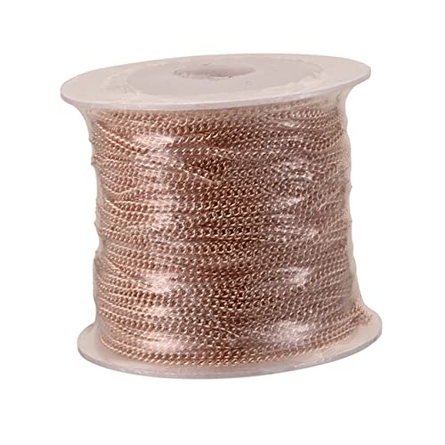 MUELODSIC 1 Rolle DIY Kupferkette für Schmuckherstellung Roségoldene Sweater Chain Langlebige DIY Schmuckzubehör Ungeschweißte Gliederkette für Kreative Projekte von MUELODSIC