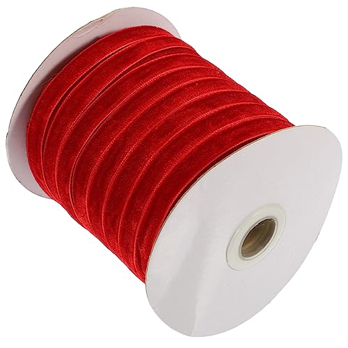 MUELODSIC 1 Rolle Samtband für DIY Bastelprojekte Hochwertiges Dekoband Rot für Blumensträuße Geschenkschleifen und Kreative Deko Ideen Rolle für Hochzeiten und Valentinstag von MUELODSIC