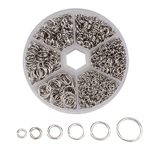 MUELODSIC 1 Satz DIY Schmuckzubehör Offene Sprungringe Verschiedenen mit Aufbewahrungsbox für Armbänder und Ohrringe von MUELODSIC