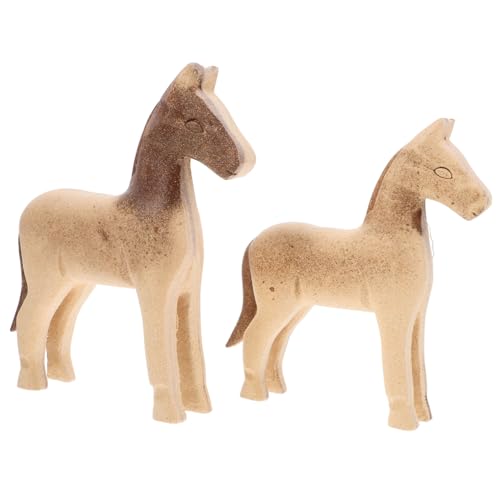 MUELODSIC Tierfigur Für Schreibtisch Holzschnitzerei Ornament Blanko Holz Ornamente Set von MUELODSIC
