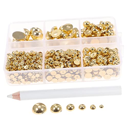 MUELODSIC 1 Schachtel Halbrunde Perlen Charms Set DIY Bastelmaterial Zubehör für Schmuckherstellung Nagelkunst Handy Dekoration und Kreative Projekte von MUELODSIC