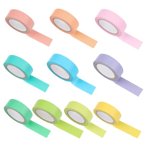 MUELODSIC 10 Rollen Buntes Washi Tape Handreißbar Farben Scrapbook Klebeband für DIY Planer Geschenkverpackung Fotoalbum Wiederverwendbar Leicht Abreißbar Vielseitig für Bastelprojekte von MUELODSIC