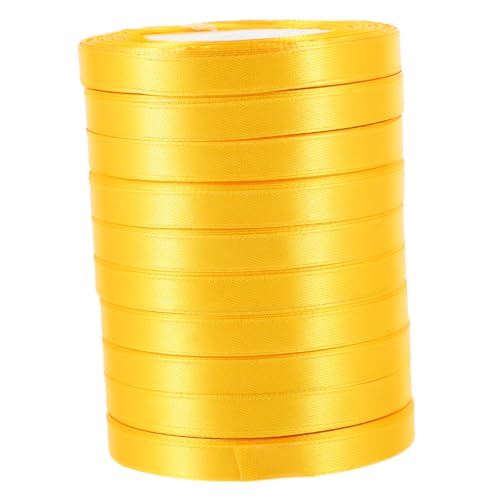 MUELODSIC 10 Rollen Geschenkverpackungsband Gold Wickelband grünes Band Weihnachtsband dünnes weißes Band seidenband ribbon Multifunktions-Bastelband Schneidbares Bastelband Polyester von MUELODSIC