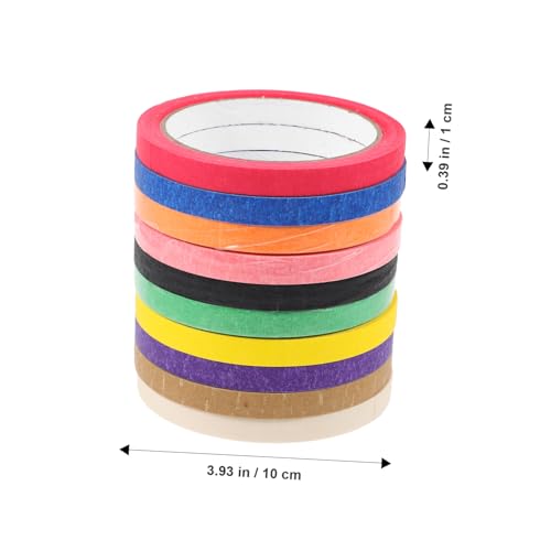 MUELODSIC 10 Rollen Malerband Masking Tape für Künstler Scrapbooking Vielseitiges Klebeband DIY Wanddekoration Autoabklebung von MUELODSIC