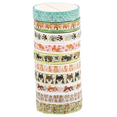 MUELODSIC 10 Rollen Washi Tape Set für DIY Dekoratives Klebeband mit Hot Stamping für Scrapbooking und Handbuchgestaltung Vielseitige Designs und Farben Einfach Abzureißen und Anzubringen von MUELODSIC