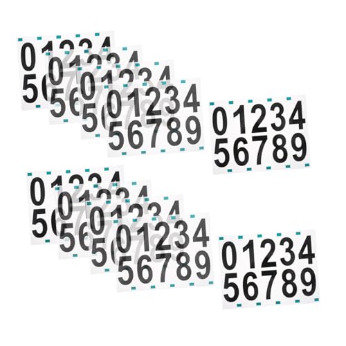 MUELODSIC 10 Sets Garage Number Sign Reflective Digital Sticker Reflective Mailbox Numbers Reflektierende Nummernaufkleber Wasserdichte Nummer Sticker Black Pvc von MUELODSIC