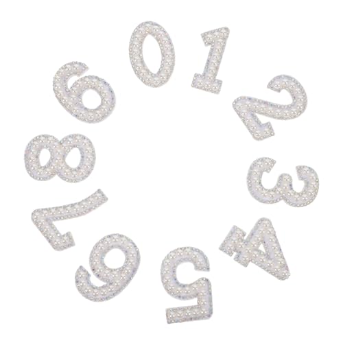 MUELODSIC 10 Stk. Teiliges Strass Aufnäher Zahlen mit Künstlichen Perlen zum Aufbügeln Glänzende DIY Kleidung Applikationen für Textilgestaltung bei Hochzeiten Partys Aufführungen MUELODSIC 10 Stk. Teiliges Strass Aufnäher Zahlen mit Künstlichen Perlen zum Aufbügeln Glänzende DIY Kleidung Applikationen für Textilgestaltung bei Hochzeiten Partys Aufführungen von MUELODSIC
