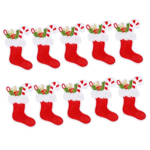 MUELODSIC 10 Stück Bestickte Weihnachts Patches Schneeflocke Schneemann Bügel und Nähapplikationen Festliche Stoffflicken für Kleidung Taschen und DIY Dekoration Langlebig und Einfach von MUELODSIC