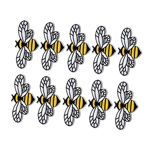 MUELODSIC 10 Stück Cartoon Bienen Flicken Dekorative Stoffaufnäher für Jeans Taschen und Kleidung DIY Bügelflicken Applikationen für Kreative Bastelprojekte MUELODSIC 10 Stück Cartoon Bienen Flicken Dekorative Stoffaufnäher für Jeans Taschen und Kleidung DIY Bügelflicken Applikationen für Kreative Bastelprojekte von MUELODSIC