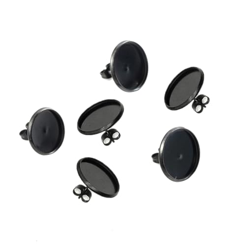 MUELODSIC 10 Stück DIY Ohrstecker Basis Schwarz Runde Ohrring Rohlinge mit Ohrstopper Schmuckherstellung Zubehör für Ohrringe MUELODSIC 10 Stück DIY Ohrstecker Basis Schwarz Runde Ohrring Rohlinge mit Ohrstopper Schmuckherstellung Zubehör für Ohrringe von MUELODSIC