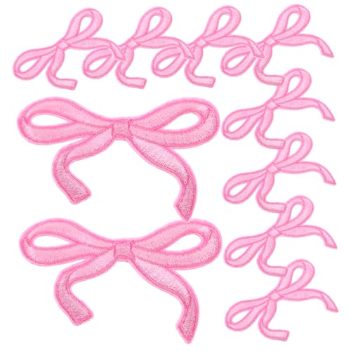 MUELODSIC 10 Stück Fliege-stoffaufnäher Bestickte Aufnäher Aufnähen Kleiderapplikationen Aufnähen Gestickte Aufnäher Bogen-patch-aufkleber Bug-eisen-patch Fliege-aufnäher Polyesterfaden Rosa von MUELODSIC