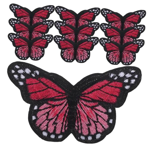 MUELODSIC 10 Stück Große Hellrote Schmetterling Bügelbilder Bestickte Patches zum Aufbügeln Langlebig Farbecht Schnell Kleidung Reparieren Dekorieren für Erwachsene MUELODSIC 10 Stück Große Hellrote Schmetterling Bügelbilder Bestickte Patches zum Aufbügeln Langlebig Farbecht Schnell Kleidung Reparieren Dekorieren für Erwachsene von MUELODSIC