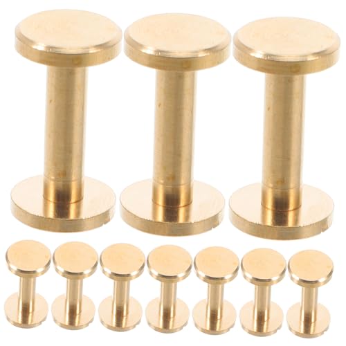 MUELODSIC 10 Stück Messing Nieten Schrauben Teilig Flachkopf Buchbindernieten für Lederhandwerk Gürtel Diy Langlebig Elegant Robust Einfache Montage MUELODSIC 10 Stück Messing Nieten Schrauben Teilig Flachkopf Buchbindernieten für Lederhandwerk Gürtel Diy Langlebig Elegant Robust Einfache Montage von MUELODSIC