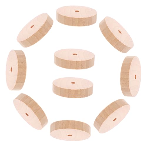 MUELODSIC 10 Stück Miniatur Holzräder Kleine Holzräder für Bastelprojekte für Spielzeugautos und DIY Durchmesser für Kreative Handwerksideen von MUELODSIC