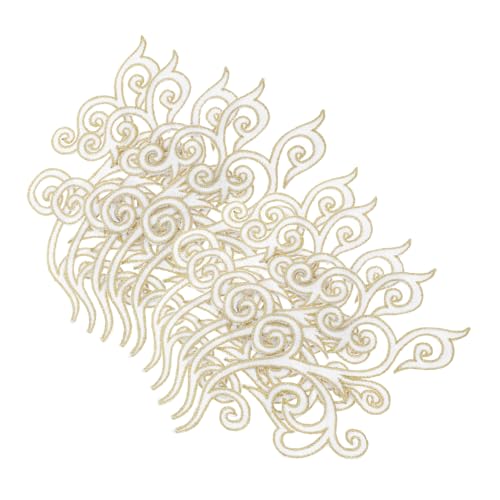 MUELODSIC 10 Stück Selbstklebende Stickblume Gold Verschönerung Braut- Gestickte Anwendung Handwerk Material Sticken Nähen Stickerei Runder Aufnäher Blumen- Kleidung Weiß Baumwolle MUELODSIC 10 Stück Selbstklebende Stickblume Gold Verschönerung Braut- Gestickte Anwendung Handwerk Material Sticken Nähen Stickerei Runder Aufnäher Blumen- Kleidung Weiß Baumwolle von MUELODSIC