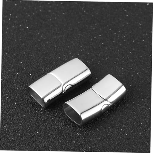 MUELODSIC 10 Stück Teiliges Edelstahl Magnetverschluss Flach Rechteckig Sicherer Armband Halskettenverschluss Korrosionsbeständig für Leder Textilbänder Geeignet von MUELODSIC