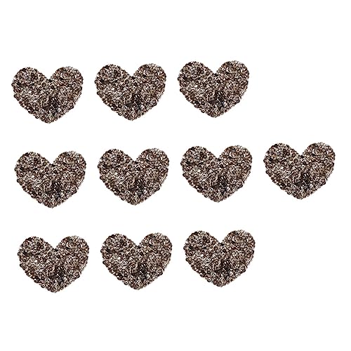MUELODSIC 10 Stück Teiliges Herz strass Bügelbild Schimmernde DIY Applikationen zum Aufbügeln Modische Patches für Kleidung Taschen Hüte Jeans Einfache Anbringung Geschenkidee für Bekannte von MUELODSIC