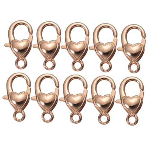 MUELODSIC 10 Stück Teiliges Legierungs Lobster Verschlüsse mit Herzmuster Langlebige Schmuckkarabiner für DIY Schlüsselanhänger Armband und Tasche Goldfarben Vielseitig für MUELODSIC 10 Stück Teiliges Legierungs Lobster Verschlüsse mit Herzmuster Langlebige Schmuckkarabiner für DIY Schlüsselanhänger Armband und Tasche Goldfarben Vielseitig für von MUELODSIC