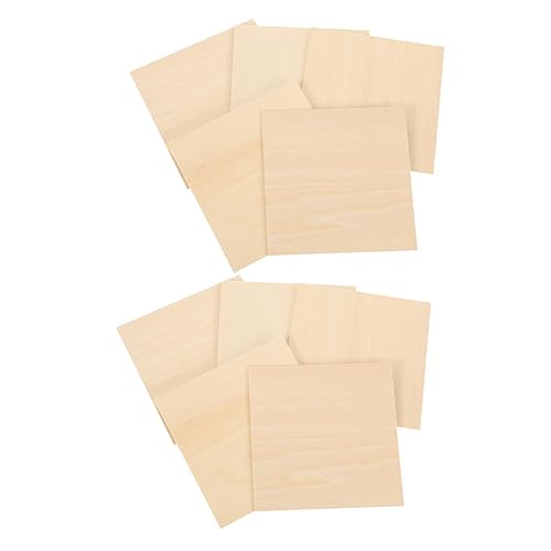 MUELODSIC 10 Stück Teiliges Naturbelassene Holzplatten Lindenholz Glatte Oberfläche ohne Splitter Robuste DIY Holztafeln für Bastelprojekte Modellbau und Kreative Dekorationen von MUELODSIC