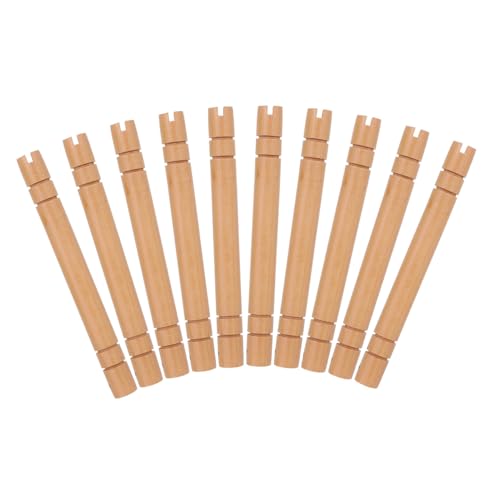 MUELODSIC 10 Stück Teiliges Runde Handgefertigte Holzfächergriffe für Quasten Glatte Oberfläche Leicht und Komfortabel Geeignet für Traditionelle Chinesische Fächer und DIY Handwerk von MUELODSIC