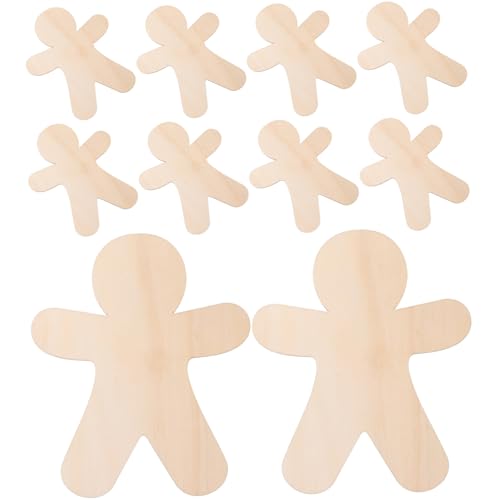 MUELODSIC 10 Stück Teiliges Unbemalte Holzanhänger Lebkuchenmann Weihnachtsdeko zum Bemalen DIY Holzfiguren für Christbaum Basteln Handwerk MUELODSIC 10 Stück Teiliges Unbemalte Holzanhänger Lebkuchenmann Weihnachtsdeko zum Bemalen DIY Holzfiguren für Christbaum Basteln Handwerk von MUELODSIC
