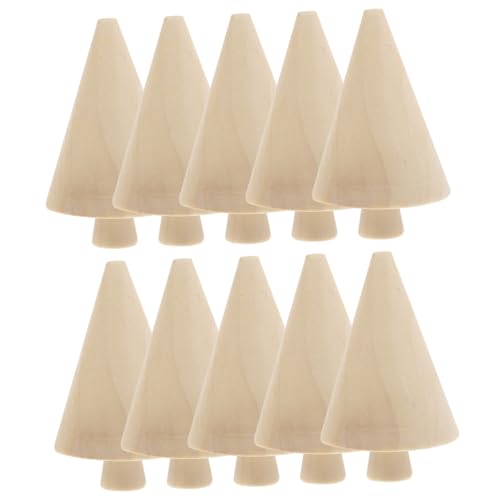 MUELODSIC 10 Stück Teiliges Unbemalte Kleine Holzbaum dekorationen für DIY Basteln Natürliche Holzfiguren Vielseitige Miniatur baumornamente für Heim Festtagsdeko von MUELODSIC