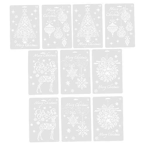 MUELODSIC 10 Stück Teiliges Weihnachts Schablonen Flexiblem Kunststoff Wiederverwendbare Malvorlagen mit Filigranen Mustern für DIY Dekoration Bastelprojekte und Kreative Weihnachtsmotive MUELODSIC 10 Stück Teiliges Weihnachts Schablonen Flexiblem Kunststoff Wiederverwendbare Malvorlagen mit Filigranen Mustern für DIY Dekoration Bastelprojekte und Kreative Weihnachtsmotive von MUELODSIC