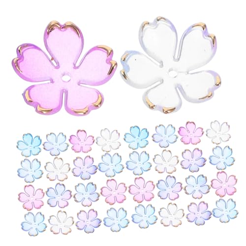 MUELODSIC 100 Stück Acryl Spacer Perlen Mini Blumenschmuck Petal Kirschblüten Charms Gradient Blau Gold für Armbänder Halsketten Ohrringe DIY Schmuckgestaltung MUELODSIC 100 Stück Acryl Spacer Perlen Mini Blumenschmuck Petal Kirschblüten Charms Gradient Blau Gold für Armbänder Halsketten Ohrringe DIY Schmuckgestaltung von MUELODSIC