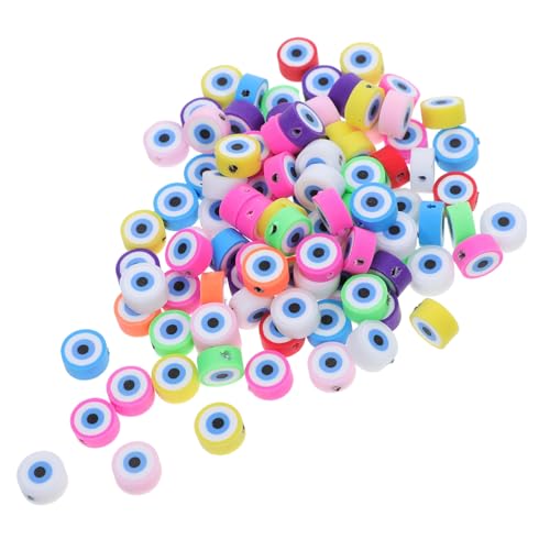 MUELODSIC 100 Stück Bastelperlen selber machen Perlen-Anhänger Perlen des bösen Blicks DIY Ohrringe Perle Halskette aus Tonperlen Halskettenarmbandschmuck, die Dekoration machen Polymer-Ton MUELODSIC 100 Stück Bastelperlen selber machen Perlen-Anhänger Perlen des bösen Blicks DIY Ohrringe Perle Halskette aus Tonperlen Halskettenarmbandschmuck, die Dekoration machen Polymer-Ton von MUELODSIC
