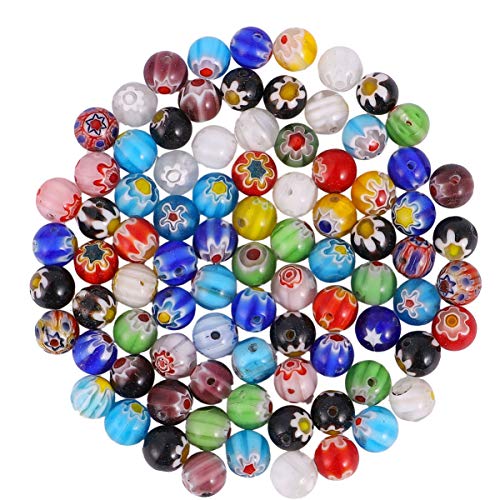 MUELODSIC 100 Stück Bunte DIY Glasperlen Rund Lose Perlen für Schmuckherstellung Armbänder Halsketten Bastelperlen Zubehör MUELODSIC 100 Stück Bunte DIY Glasperlen Rund Lose Perlen für Schmuckherstellung Armbänder Halsketten Bastelperlen Zubehör von MUELODSIC