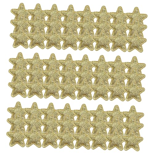MUELODSIC 100 Stück DIY Stern Applikationen Gold Glitzernd Aufnäher für Kleidung Weihnachtsdeko Bastelbedarf Kleidungszubehör von MUELODSIC