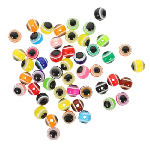 MUELODSIC 100 Stück Evil Eye Perlen Blaue Kunststoffperlen mit Rundem für Schmuckherstellung DIY Armbänder Halsketten Bastelperlen Anhänger von MUELODSIC