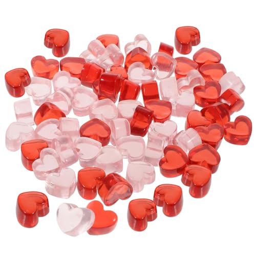 MUELODSIC 100 Stück Herzförmige Resin Dekosteine Bunte Herz Gems DIY Schmuck Perlen Valentinstag Tischdekoration Vase Füller für Hochzeit Geburtstag von MUELODSIC