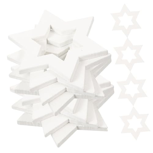 MUELODSIC 100 Stück Hexagramm Holzscheiben Unbehandelte Holzanhänger zum Bemalen Basteln DIY Holzsterne für Weihnachtsdeko und Kreative Kunstprojekte MUELODSIC 100 Stück Hexagramm Holzscheiben Unbehandelte Holzanhänger zum Bemalen Basteln DIY Holzsterne für Weihnachtsdeko und Kreative Kunstprojekte von MUELODSIC