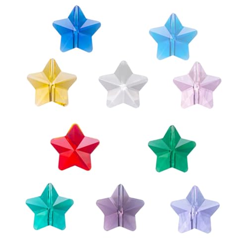 MUELODSIC 100 Stück Kristallstern Perlen DIY Schmuckzubehör Farben Sternförmige Bastelperlen für Halsketten Armbänder Ohrringe Schmuckherstellung MUELODSIC 100 Stück Kristallstern Perlen DIY Schmuckzubehör Farben Sternförmige Bastelperlen für Halsketten Armbänder Ohrringe Schmuckherstellung von MUELODSIC