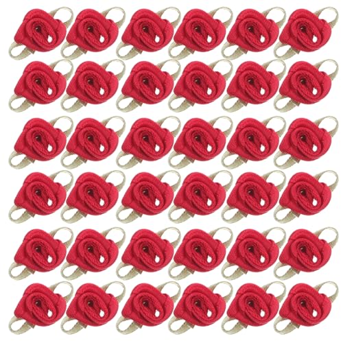 MUELODSIC 100 Stück Mini Rosen Blumendekorationen DIY Bastelrosen Stoffblumenapplikationen Mini Bänder Blumen Hochzeitsbänder Rosen Party Hintergrund Dekor Stirnband Dekorationen von MUELODSIC