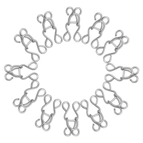 MUELODSIC 100 Stück Nähhaken und Ösen Verschluss Metallverschluss für Unterwäsche und Kleidung für DIY Projekte und Bastelarbeiten Leicht und Tragbar Silberfarben von MUELODSIC