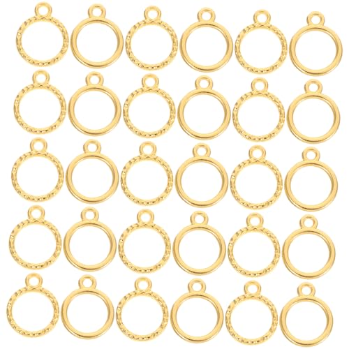MUELODSIC 100 Stück Runde Offene Zinklegierung Anhängerrahmen für Uv Harz Schmuckherstellung Hohl Leicht Ergonomisch für DIY Halsketten und Armbänder von MUELODSIC