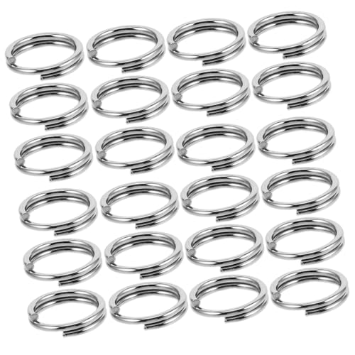 MUELODSIC 100 Stück Schlüsselringe Robuste DIY Schlüsselanhänger für Bastelprojekte Split Ringe für Schlüssel und Schmuck Korrosionsbeständig und Langlebig Silberfarben von MUELODSIC