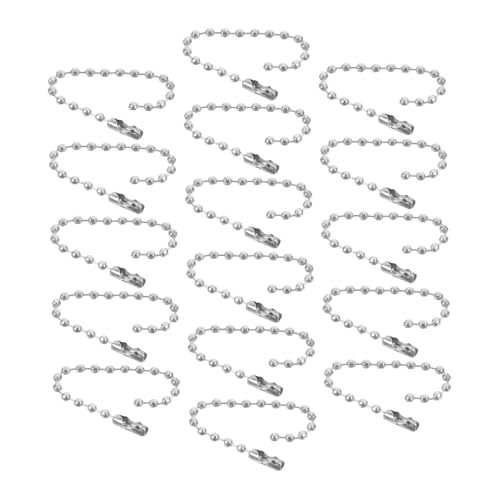 MUELODSIC 100 Stück Silberfarbene Kugelkette Metall Ball Chain Schlüsselanhänger DIY Schmuck Zubehör Glänzend Poliert Langlebig für Bastelprojekte und Anhänger Herstellung von MUELODSIC