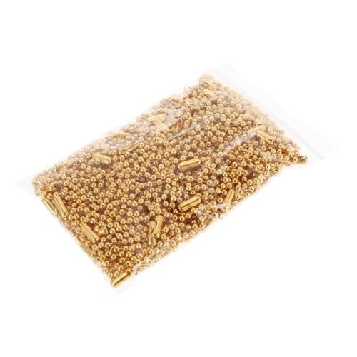 MUELODSIC 100 Stück Teiliges DIY Schmuck Ballkettchen aus Robustem Eisen Goldfarbene Perlenketten für Schlüsselanhänger Anhänger Preisschilder und Bastelprojekte Vielseitig Zufällige Farbe von MUELODSIC