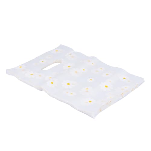 MUELODSIC 100 Stück Teiliges Kleine Transparente Geschenkbeutel mit Blumenmuster Leichte Tüten Tragbare Verpackungstaschen für Schmuck Lebensmittel und Geschenkverpackung von MUELODSIC