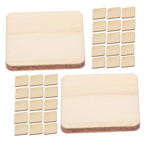 MUELODSIC 100 Stück Teiliges Quadratischer Unlackierter Holzstücke Natürliche Holzplatten zum Basteln Bemalen und DIY Handwerk Geeignet für Kunstprojekte Dekoration und Kreative DIY von MUELODSIC